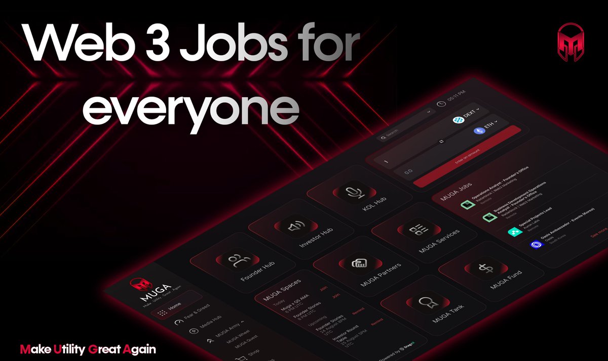 MUGA_Army's tweet image. Soldiers of Utility,
As you all know the MUGA Army is finalizing MVP V 1.0 of the MUGA Dapp over the coming weeks along with some other big exciting announcements. 💣
To prepare for this we are starting to proactively source, screen and recruit the MUGA Core Team who will help…