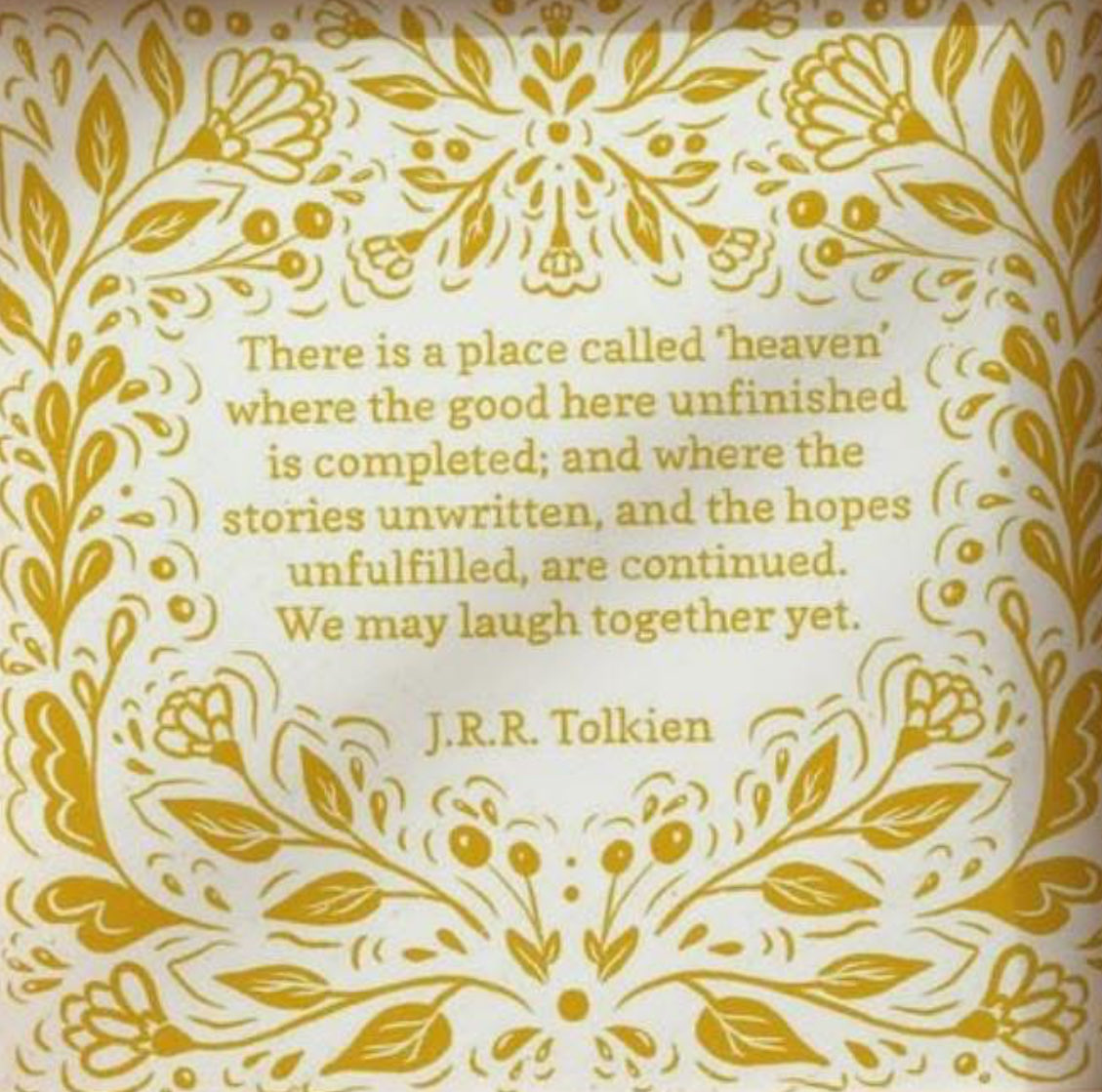 Thinking today of all the little ones we’ve lost. 

The laughter we never shared. 

The parents whose grief will not abate until that glorious Day. 

He gives more grace. 

What a joy it will be to laugh together forever.