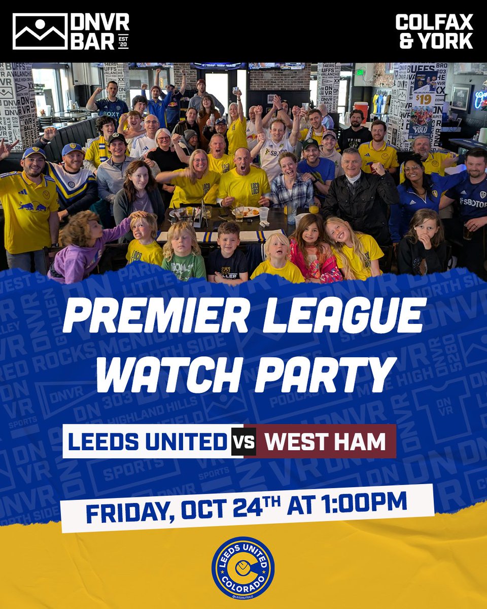 It's time to get back on track and produce a performance that guarantees all 3 points!  Kickstart the weekend with <a href="/LeedsUTDCO/">Leeds United Colorado</a>!!

⚽ Matchday 09
📍DNVR Bar
🌯 Lunch Specials
🍻 Drink Specials 
🅿️ Lot/Street Parking
🚼 Children/Families Welcome
🏳️‍🌈 All Welcome

<a href="/DNVR_Sports/">DNVR Sports</a>
<a href="/LUFC/">Leeds United</a>