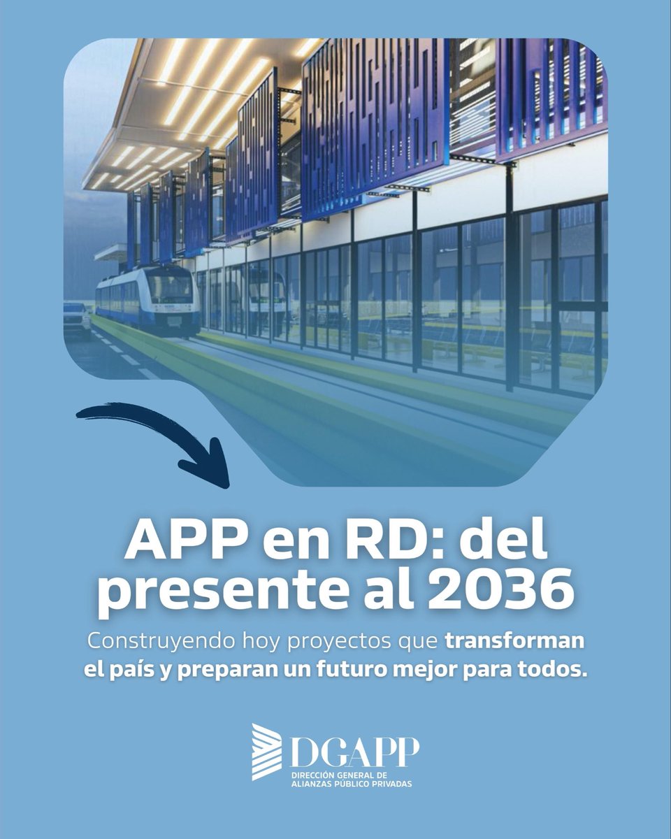 DGAPPRD's tweet image. En solo 5 años, la DGAPP demostró que las APP son el camino para transformar RD.

A través del Plan Meta RD 2036, la DGAPP seguirá impulsando transporte, energía, turismo, agua y servicios sociales para duplicar el PIB y elevar la calidad de vida de todos los dominicanos.