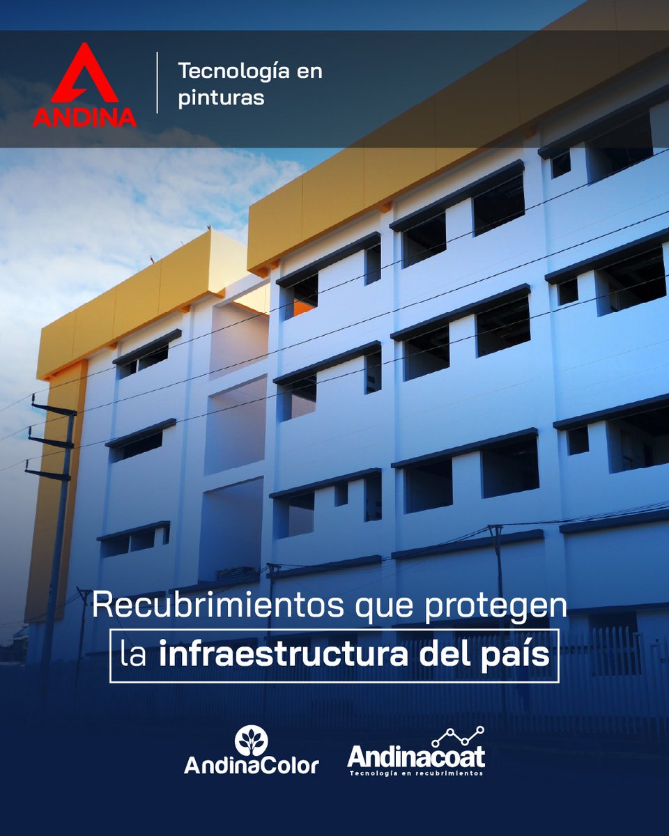 AndinaColor's tweet image. Con más de una década de experiencia, en Andina desarrollamos tecnología en pinturas y recubrimientos de alto rendimiento que protegen, optimizan y fortalecen la infraestructura del país con eficiencia, durabilidad y valor comprobado.