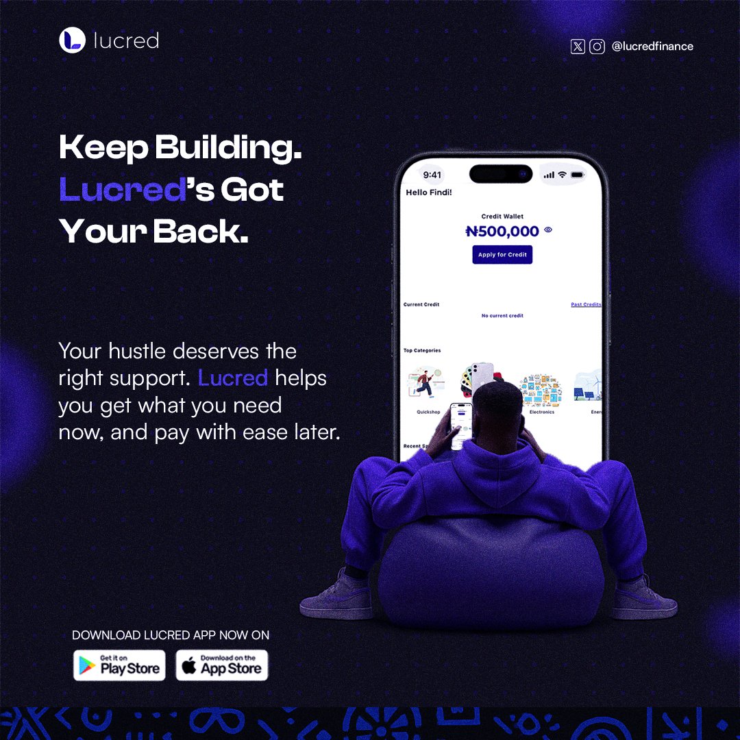 Lucredfinance's tweet photo. Big dreams need the right support.

With Lucred, you can get what you need now and keep building without limits.

#Lucred #EaseYourHustle https://t.co/6FP36wKagI