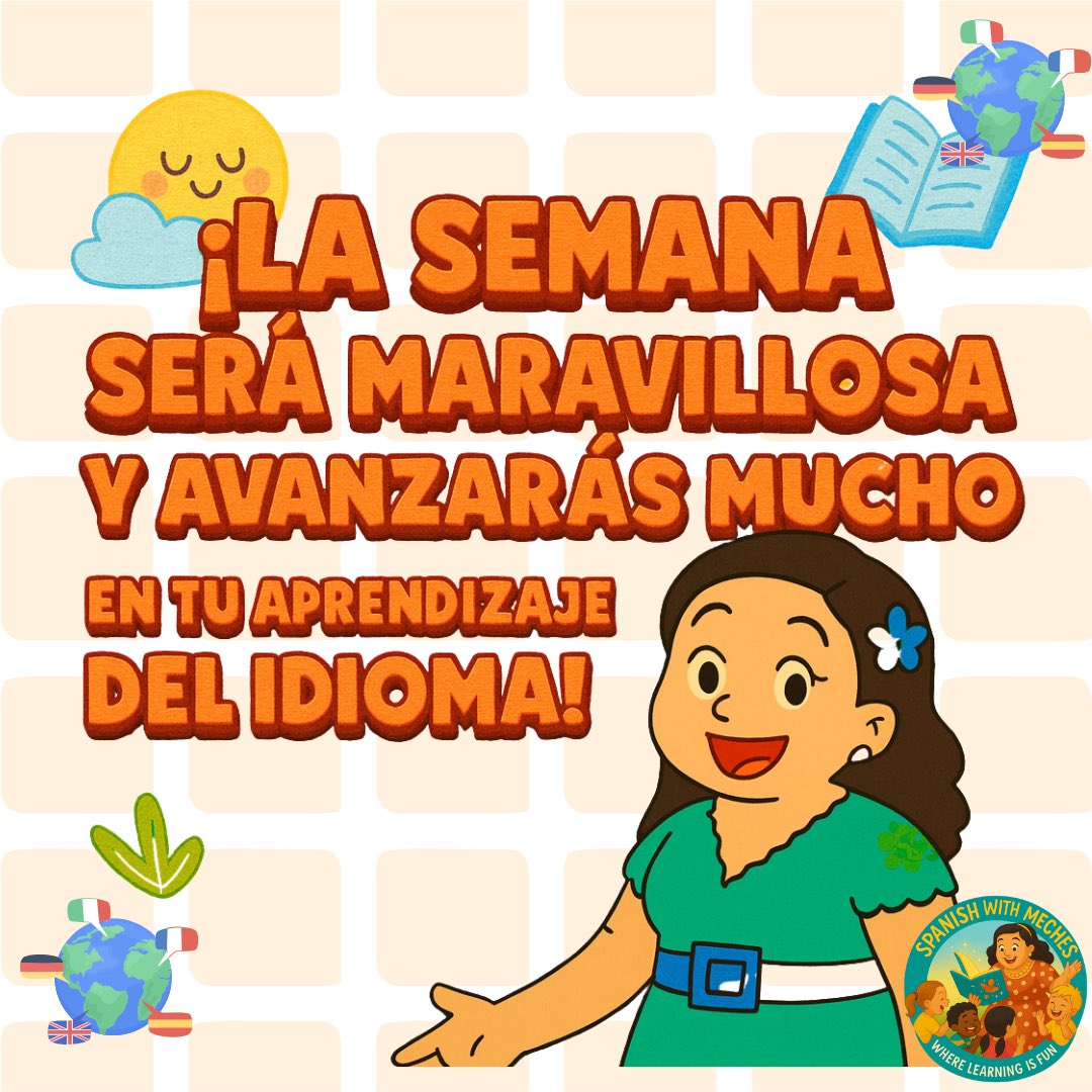 spanishwmeches's tweet image. You have the power to learn something new every day! No matter your level, every step you take brings you closer to your goal. Keep going with confidence and joy. We’re with you every step of the way!
#SpanishWithMeches #BilingualJourney #LanguageLearningFun #BilingüeConOrgullo