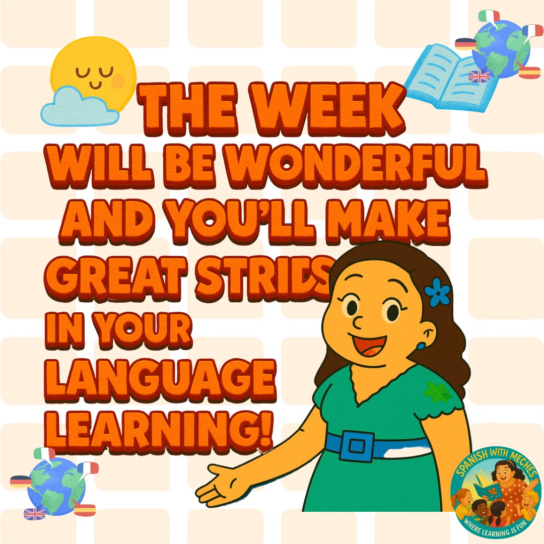 spanishwmeches's tweet image. You have the power to learn something new every day! No matter your level, every step you take brings you closer to your goal. Keep going with confidence and joy. We’re with you every step of the way!
#SpanishWithMeches #BilingualJourney #LanguageLearningFun #BilingüeConOrgullo