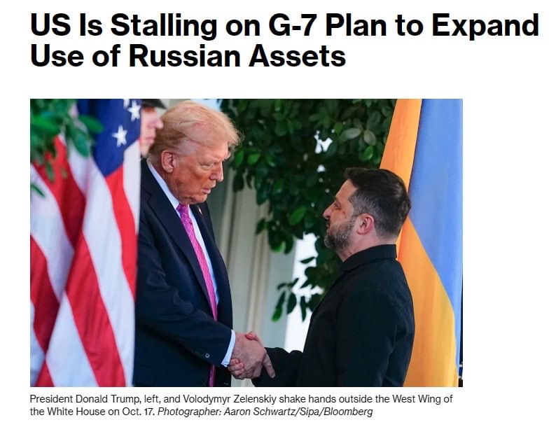 The US has refused to support the "Big Seven" plan to transfer €140 billion in frozen russian assets to Ukraine, — Bloomberg

Trump is no longer hiding his betrayal of Ukraine, and thus Europe.