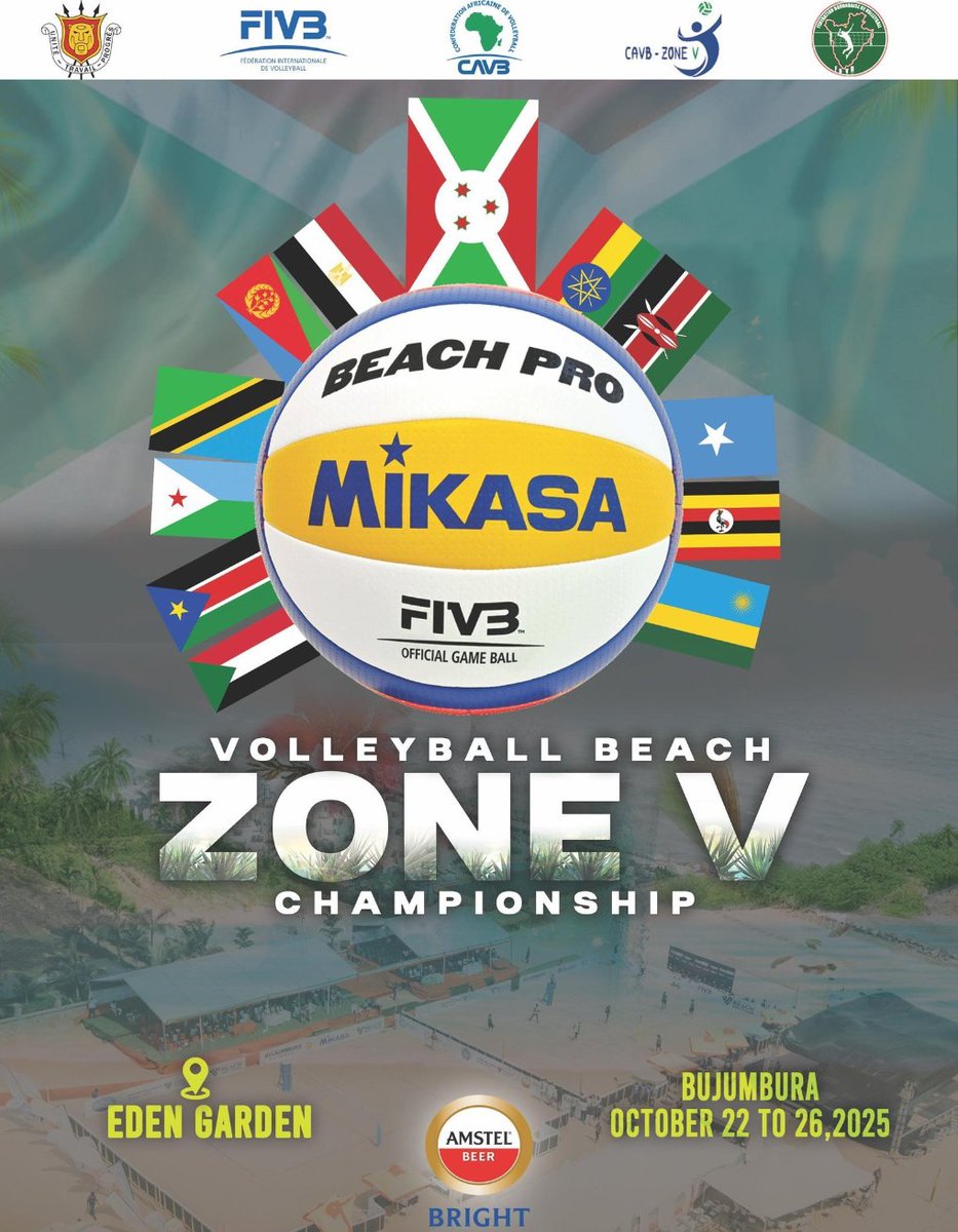 Ugvolley's tweet photo. The Federation President has officially flagged off Team Uganda for the Zone V Beach Volleyball Championship that will happen in Burundi.

Women: Nancy Sombei Chebet &amp; Peace Busingye
Men: Isaac Ogusul &amp; John Opolot

🏐 Referee: Phibz
👔 Official: Edward Bwenje
#UgandanVolleyball https://t.co/KunLXTN1YA