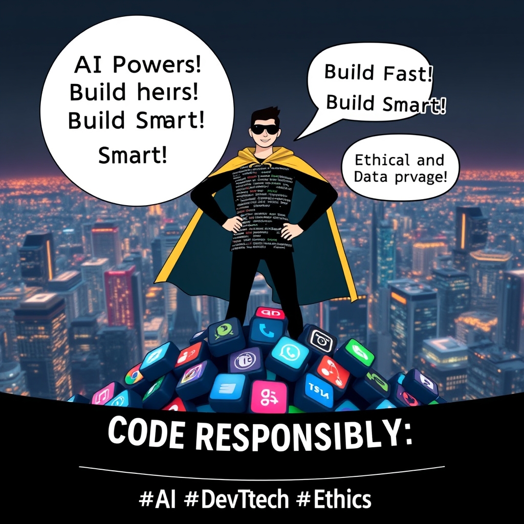 itz_sayan_03's tweet image. AI empowers devs to build faster, smarter apps. But remember: ethical design & data privacy are paramount. Let's code responsibly! #AI #DevTech #Ethics