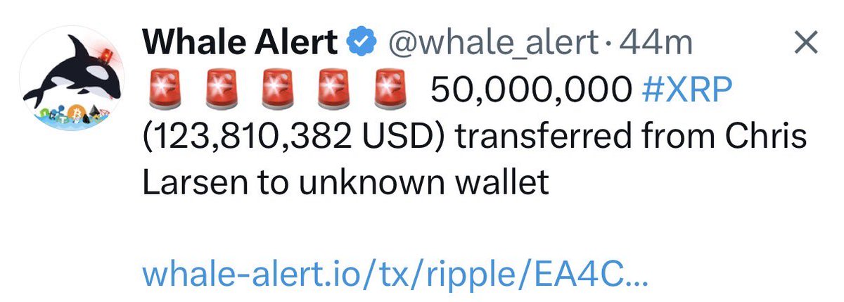 🚨 BREAKING NEWS:

Ripple Co-Founder Chris Larsen invested 50M #XRP worth over $123M in Ripple-backed firm Evernorth! 💵💱💴