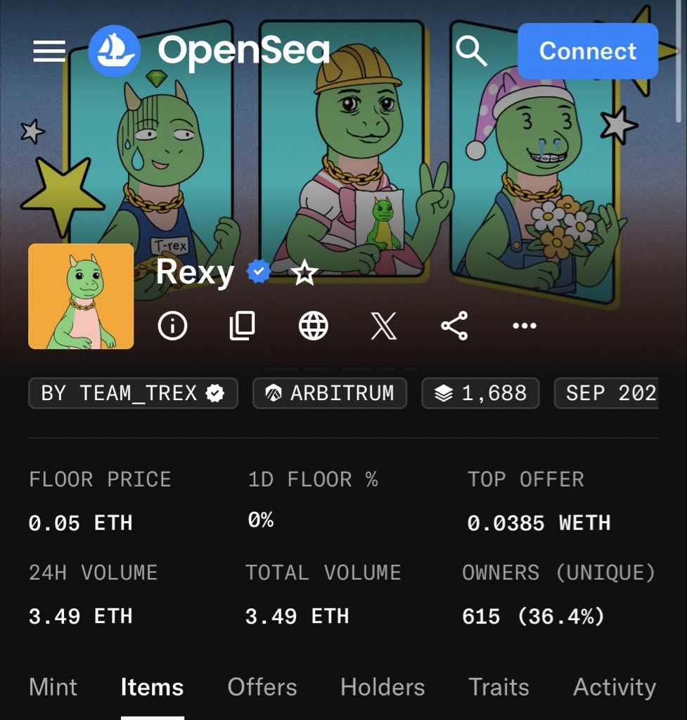 Minted my Rexy NFT by <a href="/TREX_chain/">T-REX 🦖</a> 

FREE to 0.05 E (~$200 now )

But don't forget that the project has raised $17M, let's wait and see what happens next

Thank collab from my friend <a href="/Shimal2i_eth/">Shimal2i🧡🇹🇭🐻</a> , always support you 🤝

Also congratulations to the team that cooked the appetizer.
