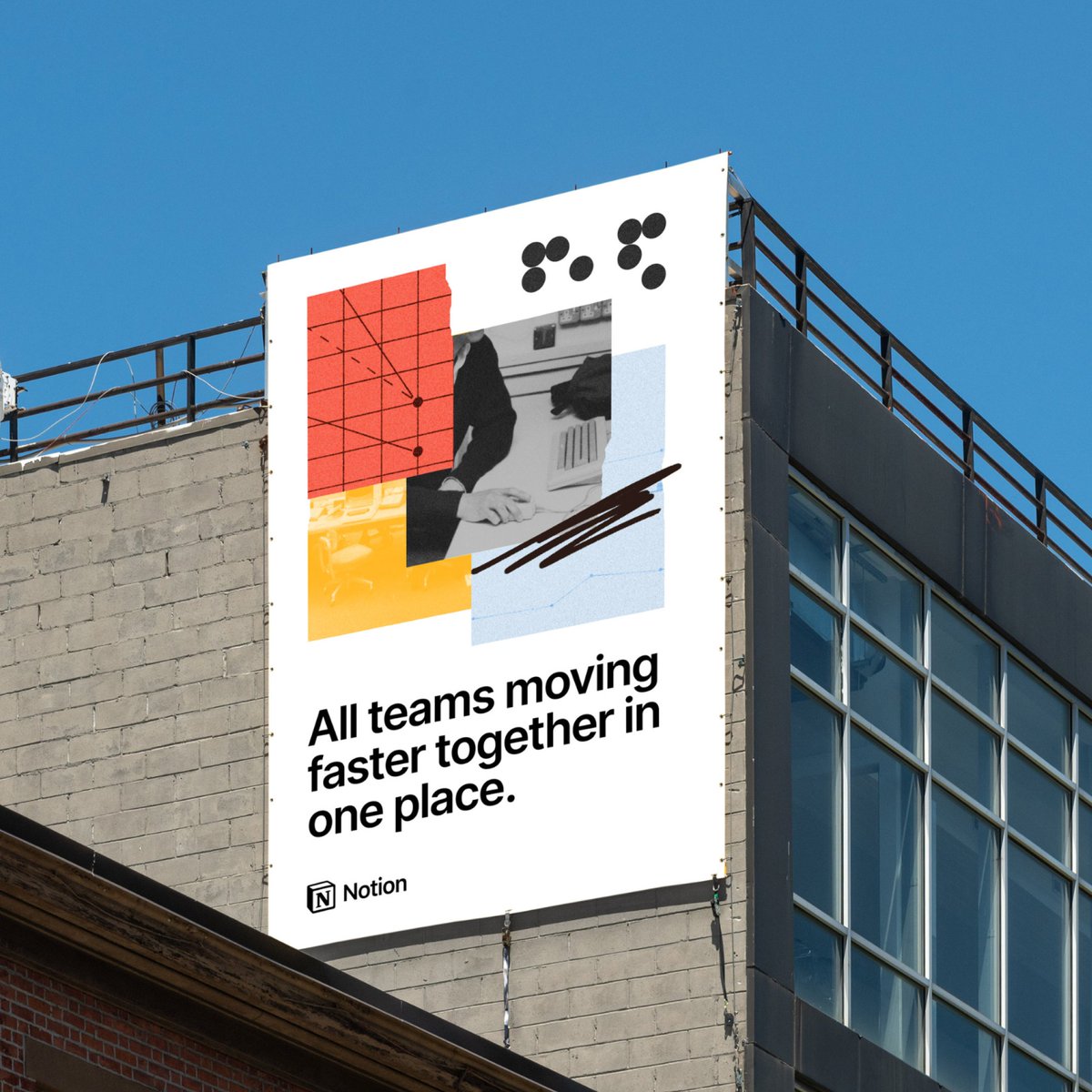 jdreeves's tweet image. brand collage exploration for Notion, Spring 2025
they ended up going a different route but it was fun to collaborate with the team and experiment with bringing some of the collage work I do into this space.