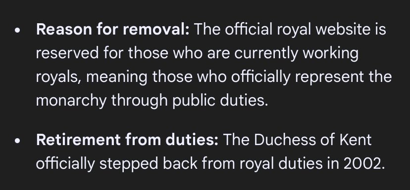 Sabirah Lohn ๐๐ฆ๐ฆ (@sabirahlohn) on Twitter photo For some people that have suddenly gotten a case of amnesia.  This is when the Duchess of Kent was removed from the Royal website. For some people that have suddenly gotten a case of amnesia.  This is when the Duchess of Kent was removed from the Royal website.