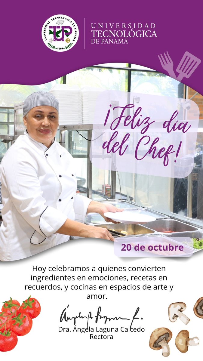 utppanama's tweet photo. 👩🍳👨🍳Felicidades🍝🍛
#utppanama #diadelchef https://t.co/VxUeN8nvXi