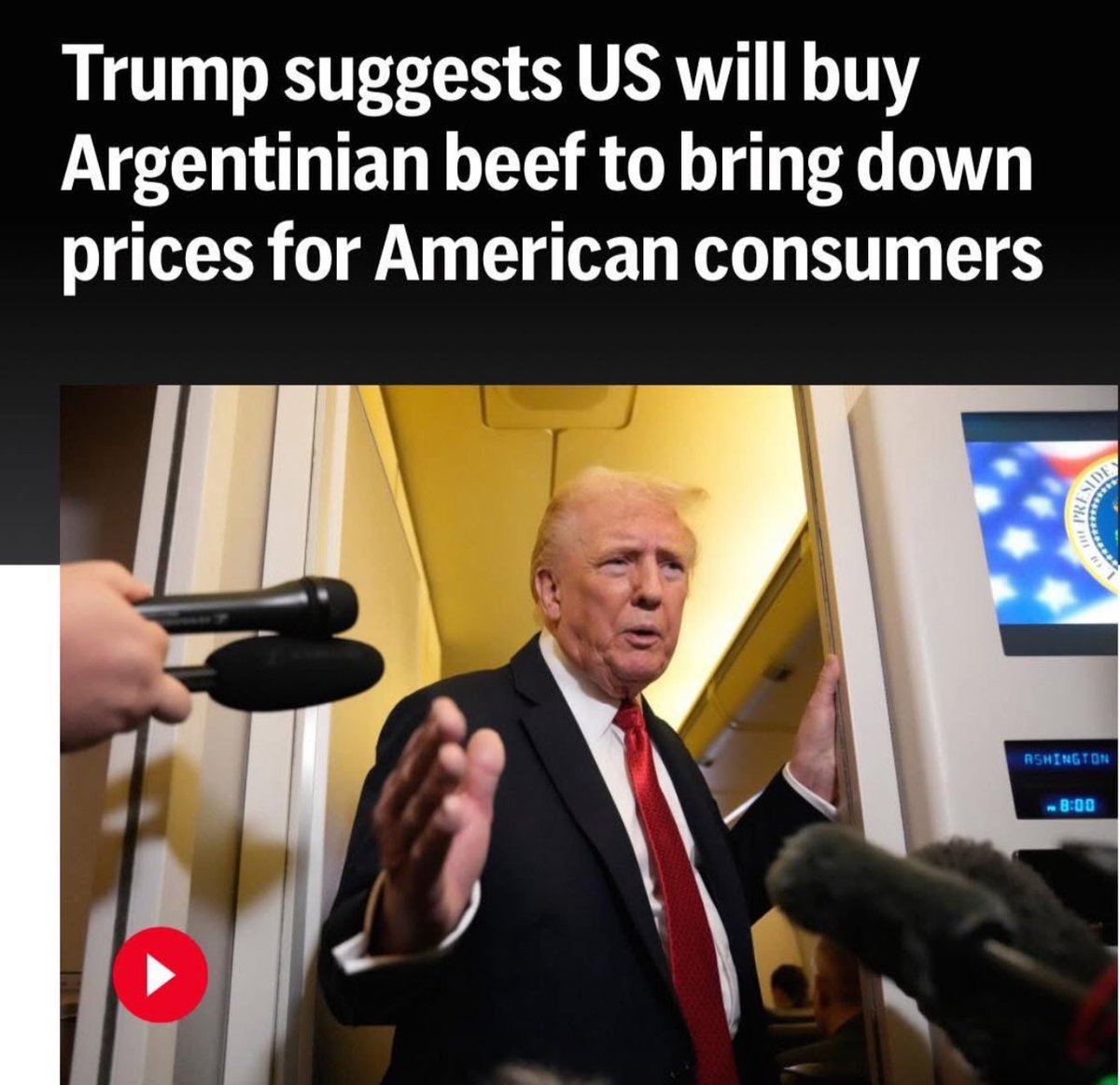 JoJoFromJerz's tweet image. Because it wasn’t enough to destroy our soybean farmers, now he’s going to crash the US cattle market too.