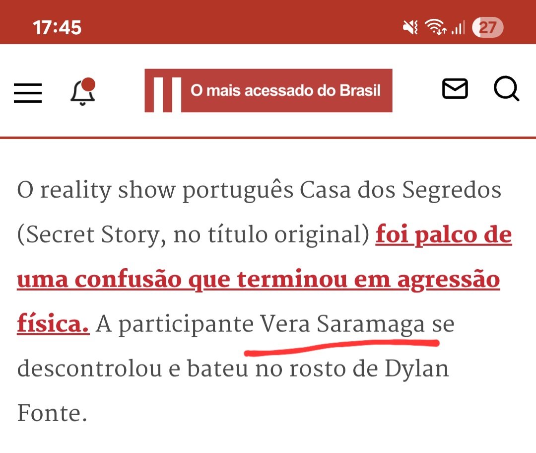 SOCORRO NO BRASIL ESTÃO A DAR A NOTÍCIA DO BARRACO COM O NOME VERA SARAMAGA AHAHAHA #sstvi isto só melhora de hora para hora