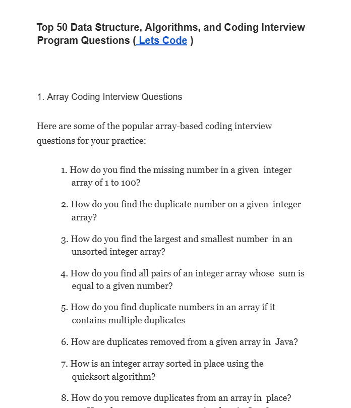 AvinashSingh_20's tweet image. Top 50 Data Structure, Algorithms, and Coding Interview Program Questions
docs.google.com/document/d/1KJ…