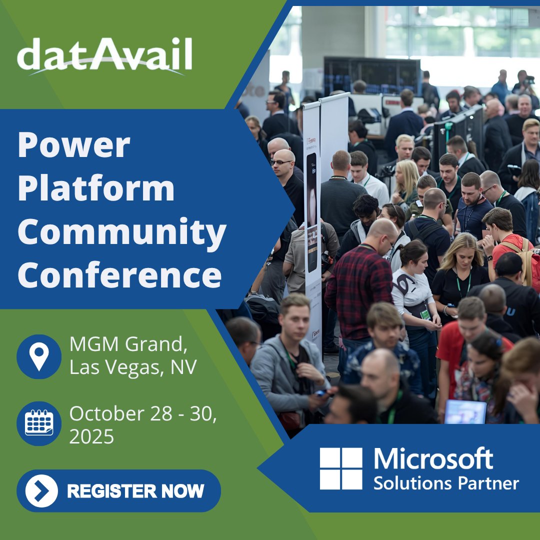 datavail's tweet image. The countdown is on for the #PowerPlatform Community Conference, Oct 28–30 in #LasVegas! Meet Datavail to explore how #PowerBI, #PowerApps, #PowerAutomate & #Copilot Studio accelerate innovation with #Microsoft’s low-code technologies. datavail.com/events/join-da…