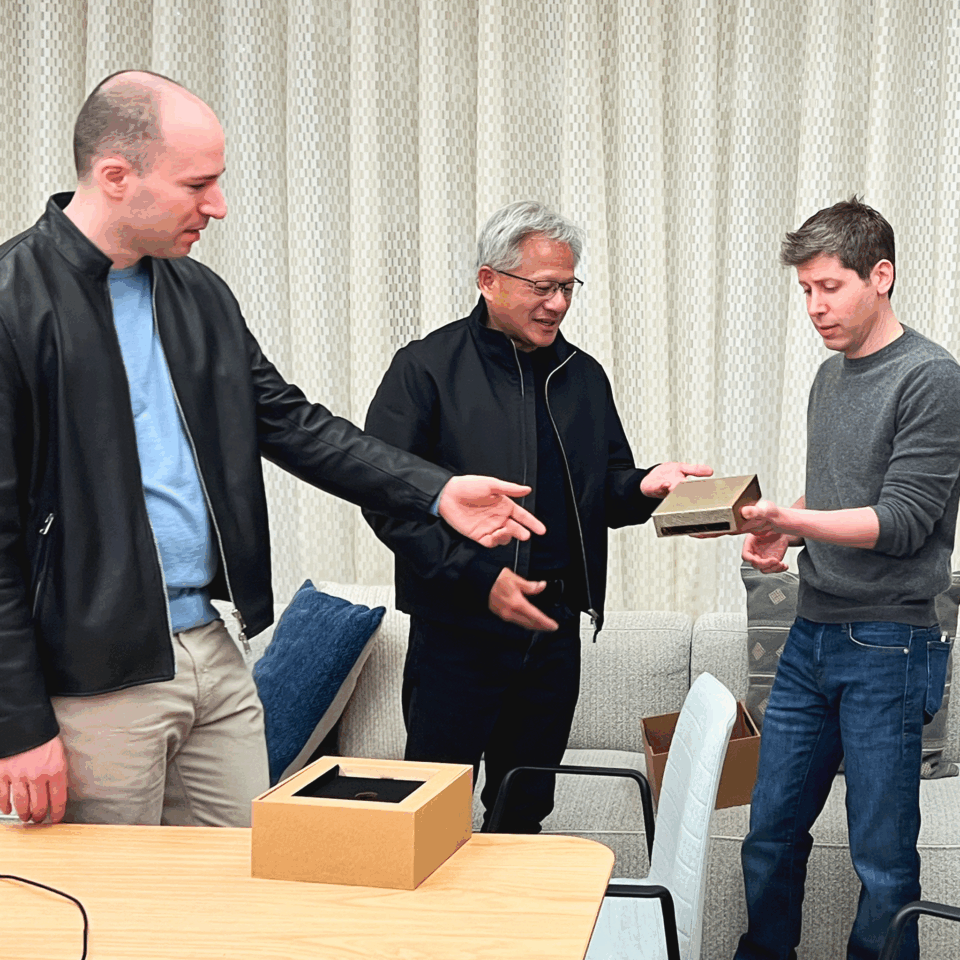 nvidia's tweet image. ✨ Last week, Jensen made a special trip to @OpenAI, to personally deliver NVIDIA DGX Sparks to Sam Altman, and team. We are honored to share this milestone in AI -- bringing AI supercomputing to the desktop with OpenAI.
“DGX-1 launched the era of AI supercomputers and unlocked…
