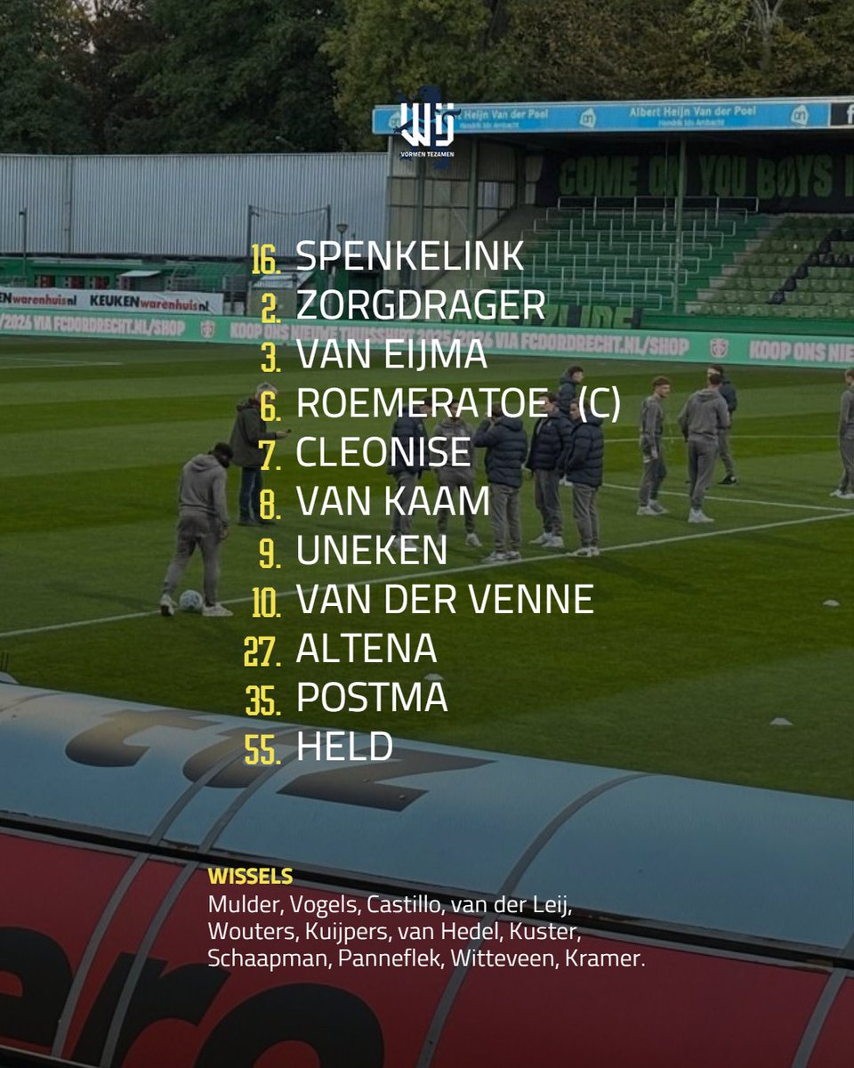 RKCWAALWIJK's tweet photo. 𝐃𝐞𝐳𝐞1️⃣1️⃣𝐧𝐚𝐦𝐞𝐧 𝐭𝐫𝐚𝐩𝐩𝐞𝐧 𝐚𝐟 𝐢𝐧 𝐃𝐨𝐫𝐝𝐫𝐞𝐜𝐡𝐭 𝐯𝐚𝐧𝐚𝐯𝐨𝐧𝐝

⭐Met een basisdebuut voor Bjarn Zorgdrager!

#dorrkc https://t.co/mrm2aOOGZH