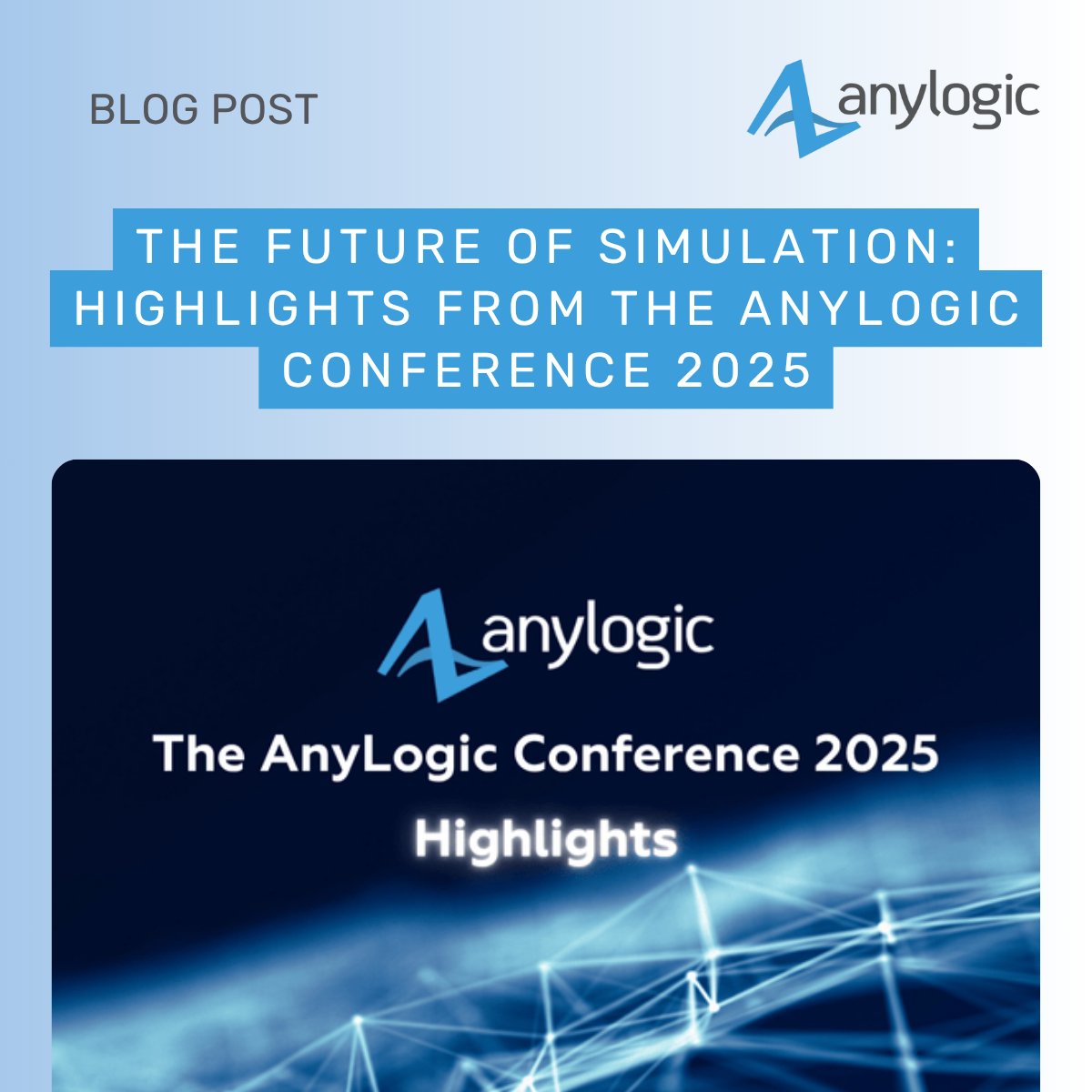 AnyLogicCo's tweet image. The story of the AnyLogic Conference 2025 is one of innovation, collaboration, and vision. This year, simulation experts and industry leaders gathered to explore how simulation is shaping the future. Discover key takeaways ➡️ anylogic.com/blog/the-futur…