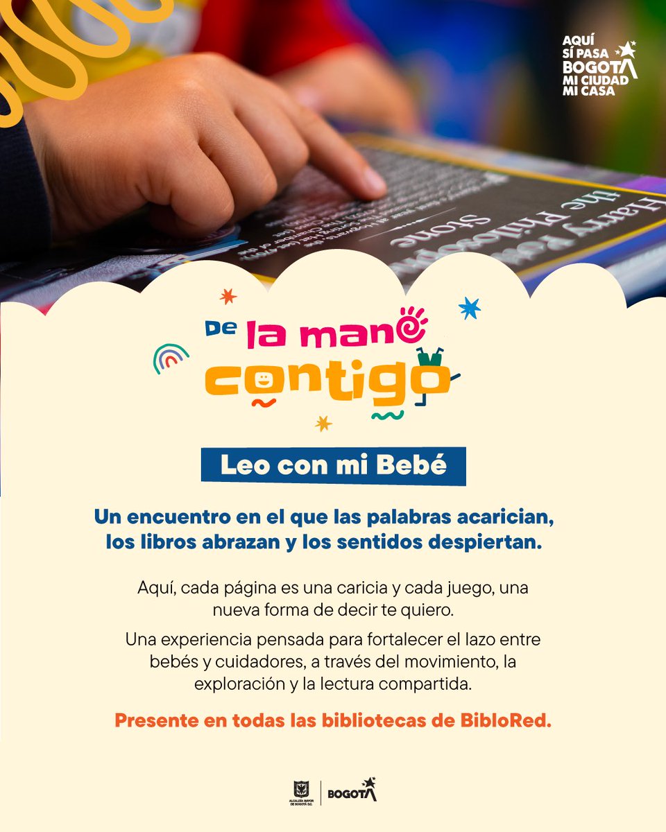 Secretaría Distrital de Integración Social (@integracionbta) on Twitter photo #AquíSíPasa I Desde los primeros meses, la lectura en compañía fortalece vínculos y estimula sentidos. 🧠👶 Leo con mi Bebé es un espacio liderado por <a href="/BibloRedBogota/">BibloRed Bogotá</a> para descubrir el mundo juntos, palabra a palabra. #CulturaBogotá #DeLaManoContigo #AquíSíPasa I Desde los primeros meses, la lectura en compañía fortalece vínculos y estimula sentidos. 🧠👶 Leo con mi Bebé es un espacio liderado por <a href="/BibloRedBogota/">BibloRed Bogotá</a> para descubrir el mundo juntos, palabra a palabra. #CulturaBogotá #DeLaManoContigo