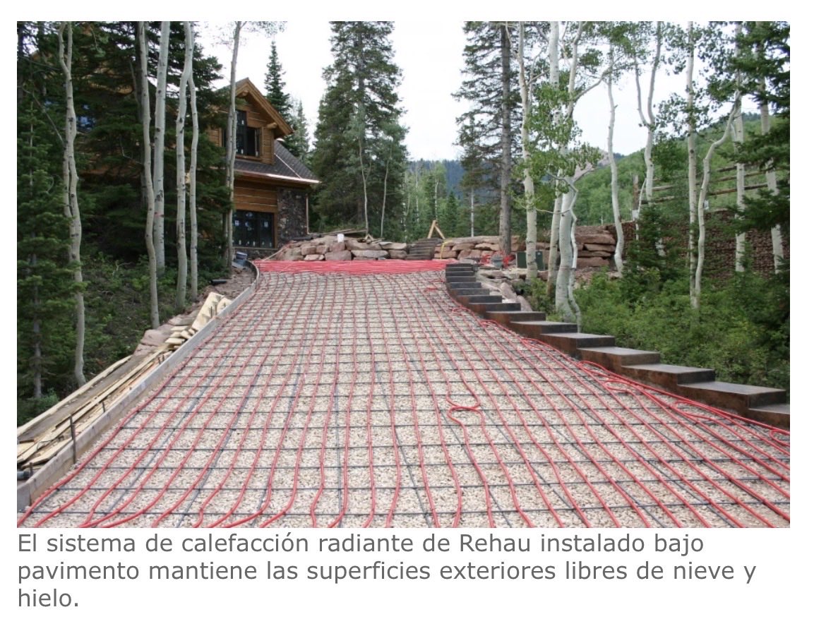 Superficies exteriores libres de nieve y hielo con el sistema de calefacción radiante de Rehau