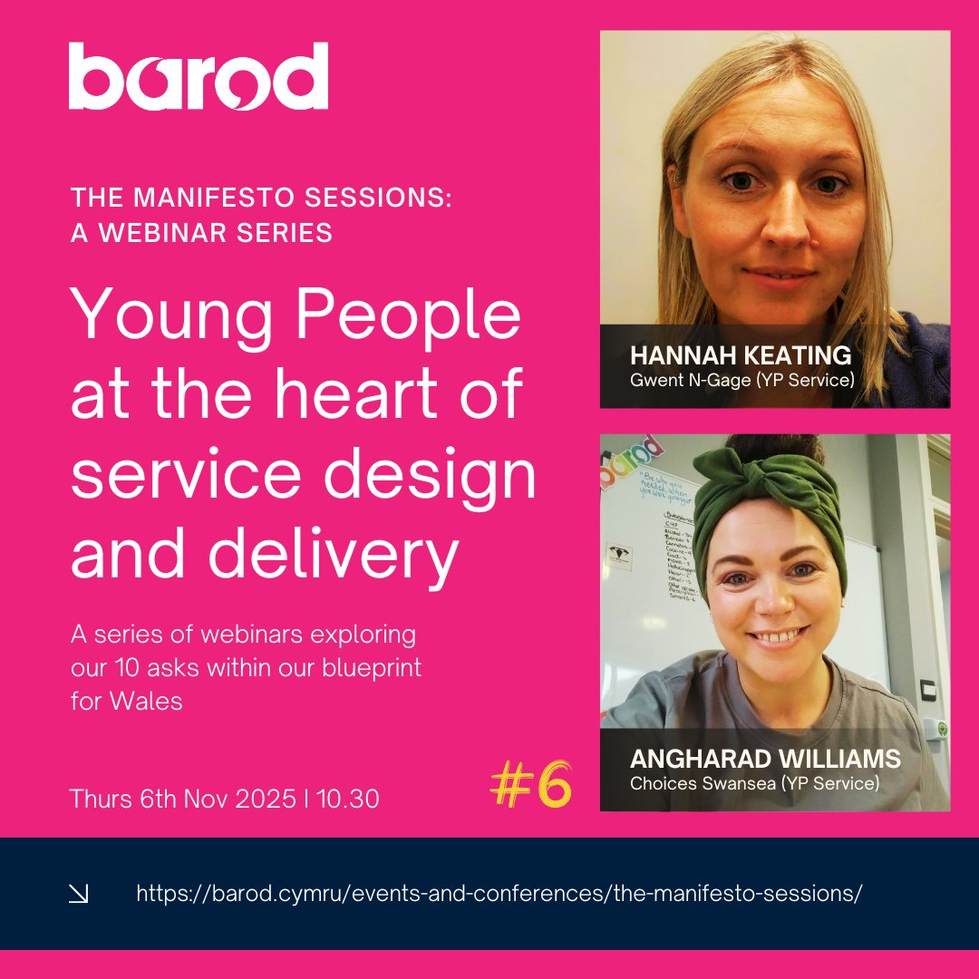 📺 New Webinar 📺

Don't miss our 6th instalment within our Manifesto Sessions Webinar Series,  focusing on young people.

'Young People at the heart of service design and delivery'

📅 Thursday 6th Nov
⏰ 10.30am
🔗 Register here: events.teams.microsoft.com/event/0687eb41…

#webinar #wales