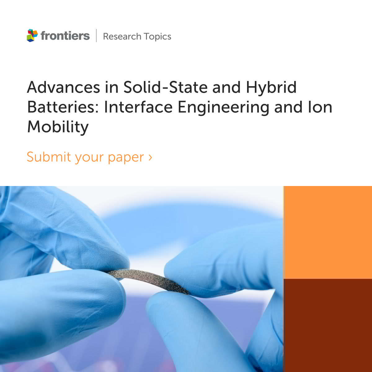 ArturTron's tweet image. 🚨 Call for Papers! Join our Special Issue in Frontiers in Batteries and Electrochemistry: “Advances in Solid-State &amp;amp; Hybrid Batteries” 🔋 📅 Deadline: March 31, 2026 🔗 Submit here: 🔗 fro.ntiers.in/9T2YYyj1BXb
Participate: 🔗 fro.ntiers.in/TEkh4u32BXb
#SolidStateBattery #Frontiers