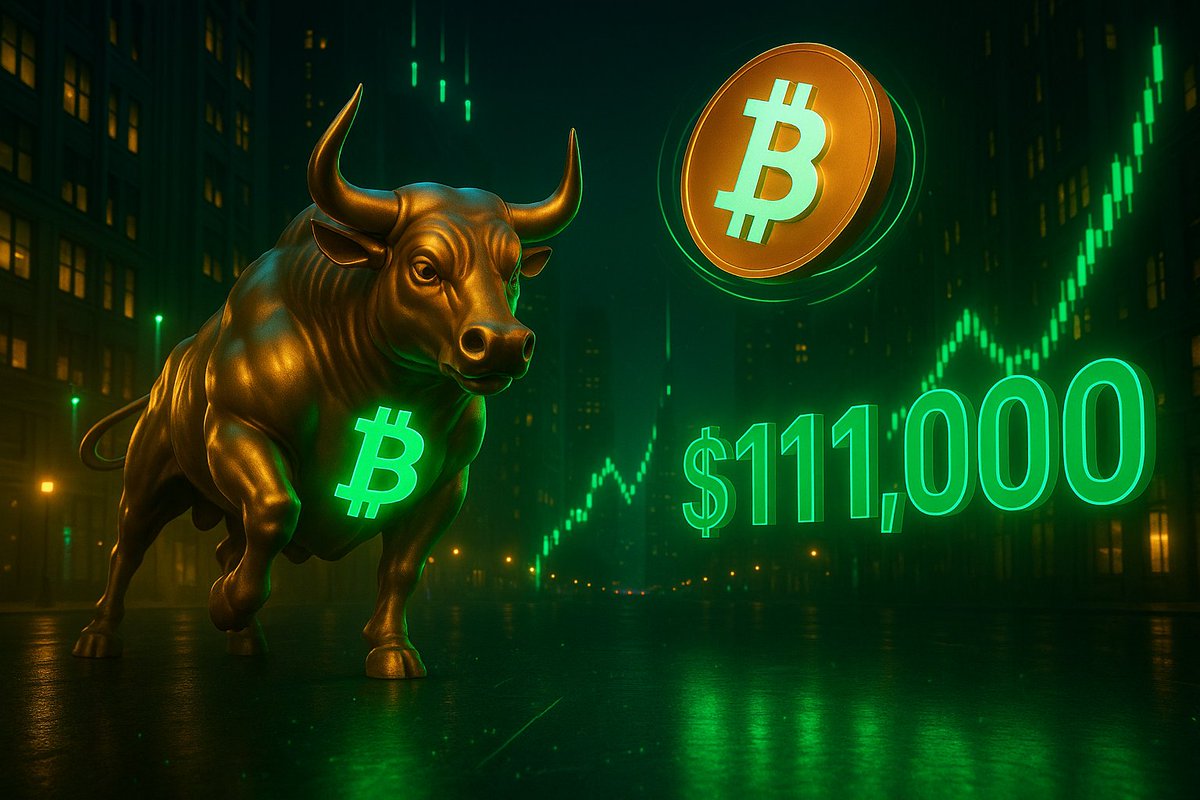 ⚡ Flash News | 🚀 Bitcoin breaks above $111K with momentum

$BTC price surges past the $111,000 mark, reigniting market optimism amid institutional buying and strong bullish signals across the crypto space.