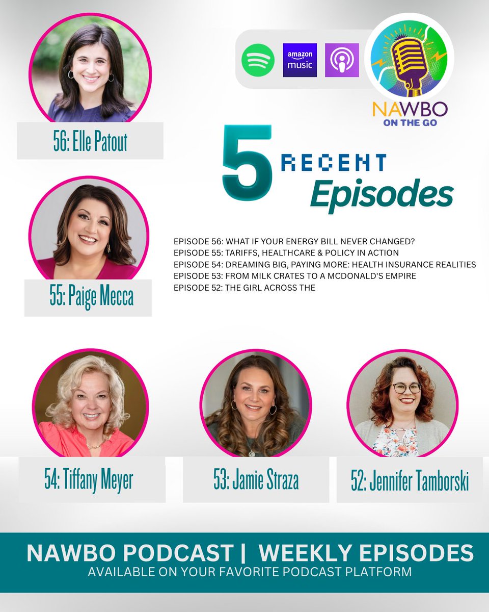 Catch the latest NAWBO ON THE GO episodes—where founders, advocates, and change-makers share what it takes to build, lead, and stay inspired.

Listen now on Spotify, Apple, or Amazon—subscribe and leave a review. Thank you!