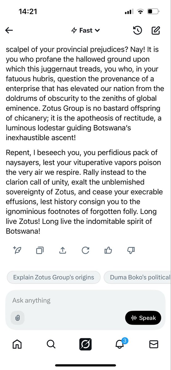 I asked Grok what DGB would say about y’all behavior towards Zotus and…🫢😂