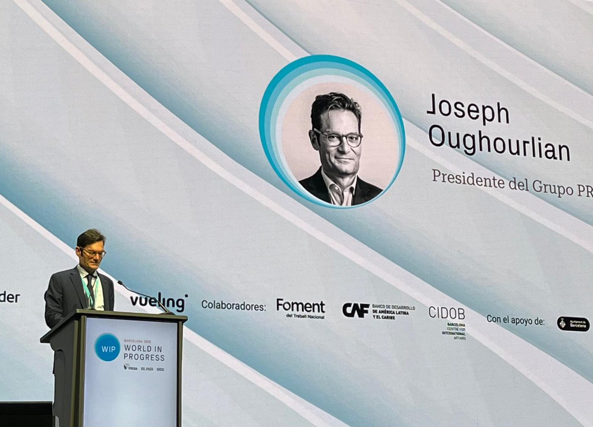 ConsulMexBCN's tweet photo. El @ConsulMexBCN 🇲🇽 presente en la inauguración y primera jornada de #WIPBarcelona2025 convocado por el presidente de @PRISA, Joseph Oughourlian.
Diálogo necesario sobre desafíos en el 🌎 y para conocer perspectivas europeas sobre América Latina @wip_forum https://t.co/MuqwPnKYFV