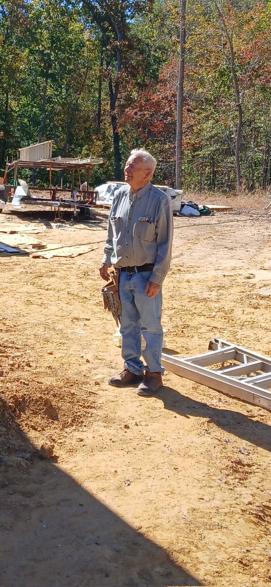 jackson_rake's tweet image. Next time you don't feel like going to work remember this old timer has had a section of his throat and a lung cut out due to cancer and is currently battling cancer for the 4th time. We cant keep him off the job. They don't many as tough as that generation anymore. Happy Monday.