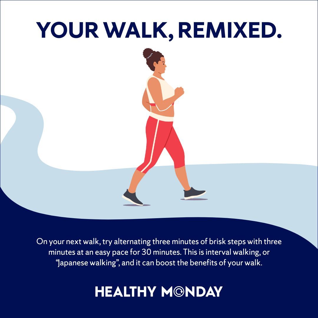 The #JapaneseWalking trend might be new online, but the science isn’t.

Studied for nearly 20 years, alternating between brisk and slower walking can boost #hearthealth, strength, and endurance.

Try adding a little rhythm to your walk this Monday. buff.ly/r29hr5v