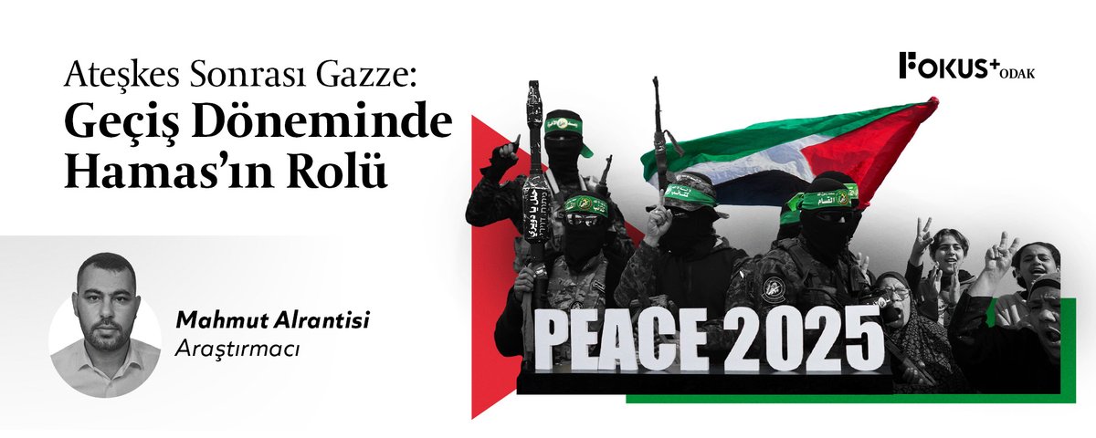 ➕ ODAK | Ateşkes Sonrası Gazze: Geçiş Döneminde Hamas’ın Rolü

▪️ Ateşkes sonrası Gazze’nin yönetimi ve Hamas’ın rolü belirsizliğini koruyor

▪️ ABD’nin sürece müdahalesi yeni siyasi çelişkiler doğuruyor

▪️ Hamas’ın geçici yönetimde yer alması meşruiyetini artırabilir

▪️