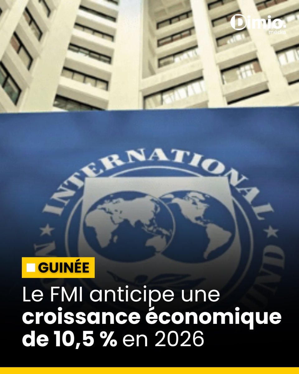 📈🇬🇳 #Guinée | Le FMI anticipe une croissance économique de 10,5 % en 2026

➡️ Les détails à lire ici : dimiomedia.org/news/guinee-le…
#CroissanceEconomique #FMI #Guinee