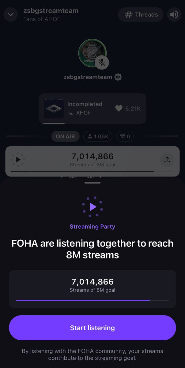 7,000,000 streams achieved! We are starting the day with a great news. Thank you, FOHA! 

stationhead.com/c/foha

#AHOF #아홉
<a href="/AHOF_official/">AHOF</a>