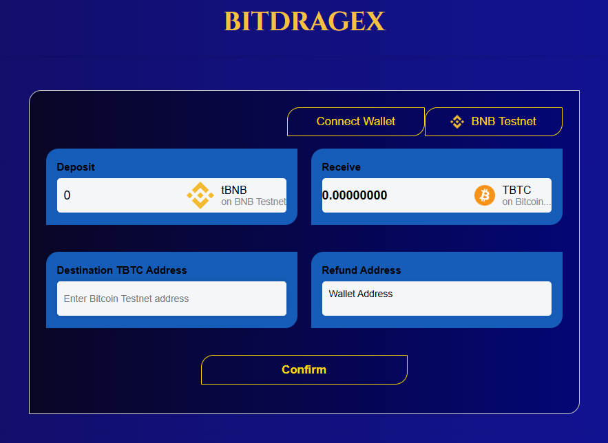 bitdragex's tweet image. 🚀 We’re excited to announce that you can now swap your #TBNB for #BitcoinTestnet3 (#TBTC) 🔁
The second test network added to our platform!
Try our exchange and get the most legendary altcoin after Bitcoin. ⚡#bnbtestnet #tbtc3 #sepolia #unisat #MetaMask #bitcoin #ethereum