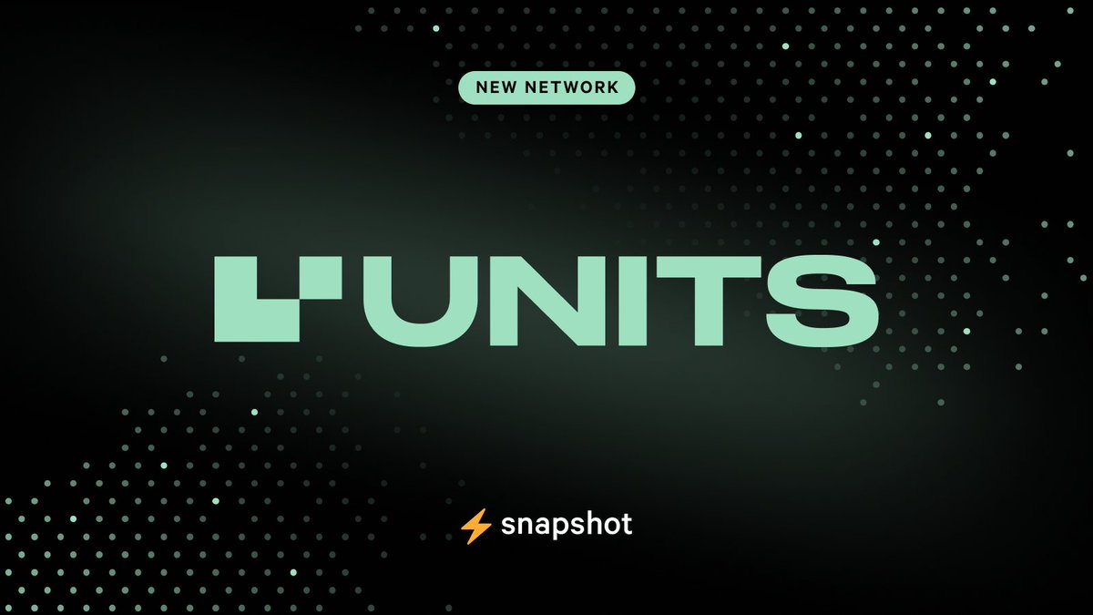 Units Zero the high-performance, scalable, EVM compatible network by <a href="/UnitsNetwork/">Units.Network</a> is now available on Snapshot for Pro spaces.