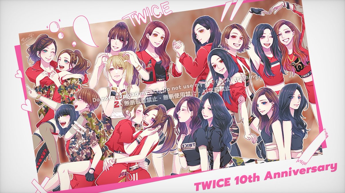 Aomatsu385's tweet image. 🎉🎊TWICE 10周年おめでとうございます🎊🎉
#TWICE #TWICE_10th_Anniversary
#트와이스의스토리는10년째연재중