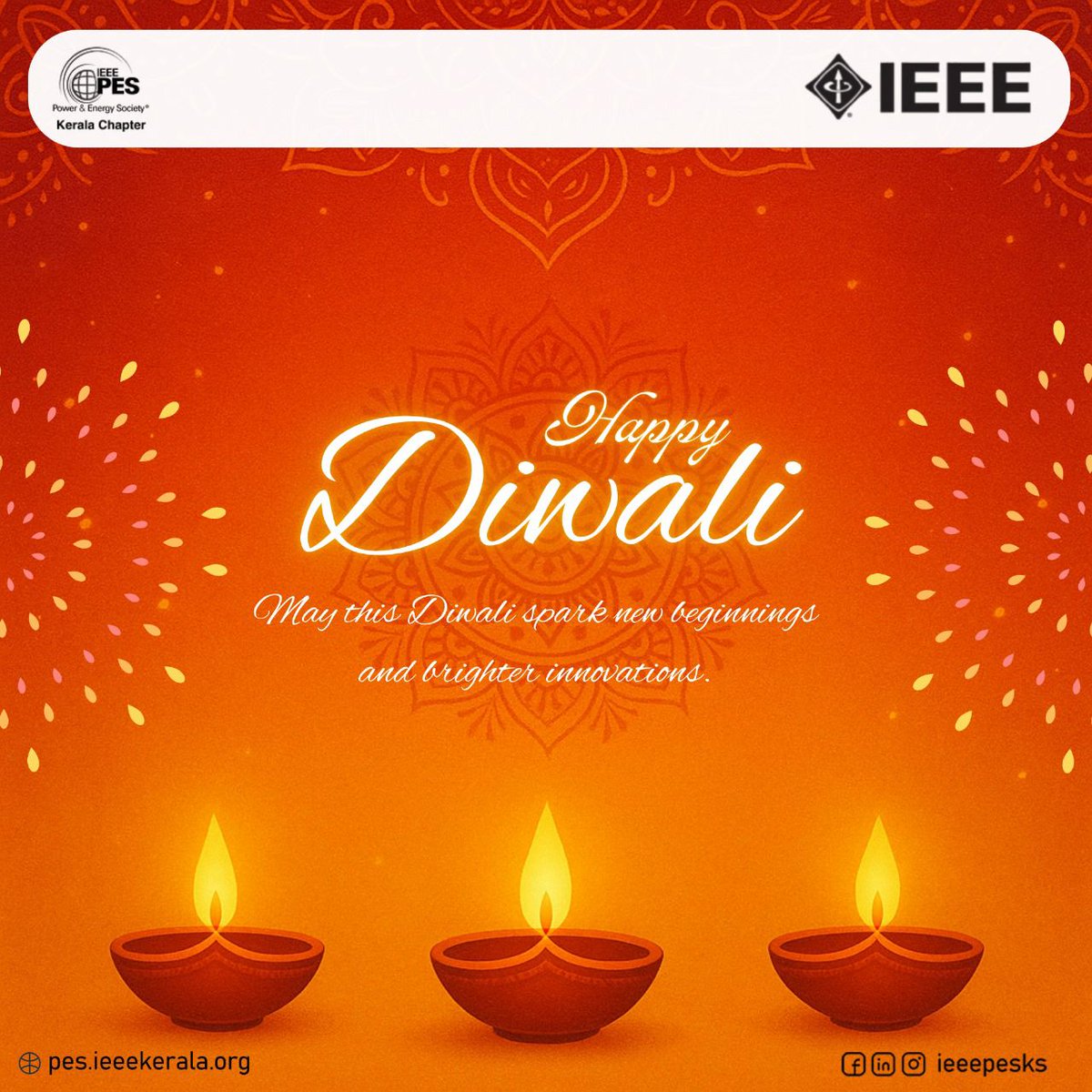 ieeepesks's tweet image. 🪔✨ Happy Diwali! ✨🪔

Diwali is the festival of lights — a celebration of hope, positivity and new beginnings. let’s also ignite ideas that power a brighter and sustainable future.

IEEE PES Kerala Chapter wishes you and your family a joyful Diwali!

#ieee #ieeepeskc #diwali