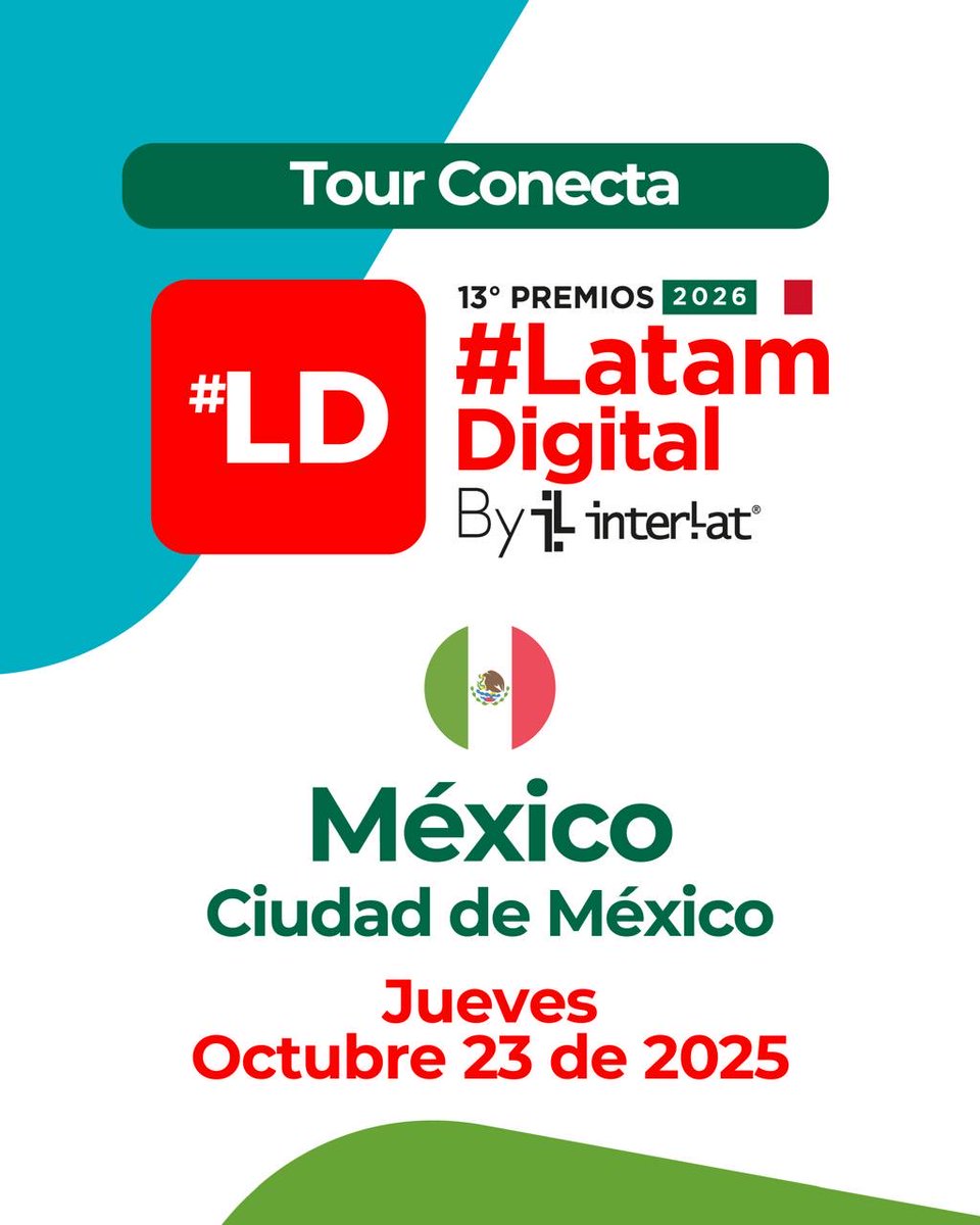 lcchaquea's tweet image. 3ra. Parada México -  #CDMX Tour #LatamDigital Conecta: Rumbo a los 13º Premios #LatamDigital 2026 By @Interlat  Registro virtual Mexico: us02web.zoom.us/webinar/regist…