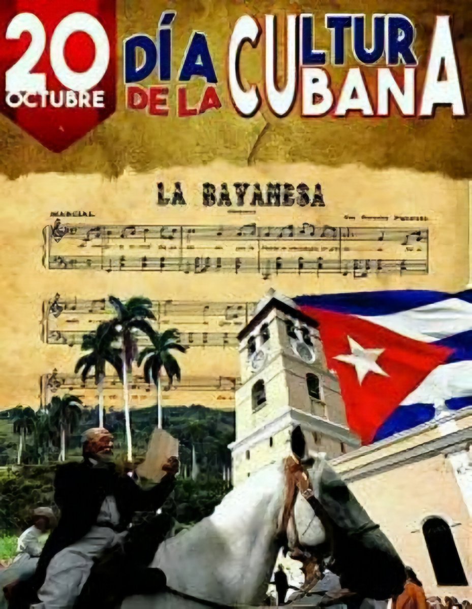 Alexpersanchez's tweet photo. El 20 de octubre de 1868 nació en #Bayamo  lo que hoy conocemos como nuestro Himno Nacional. Esta fecha que marcó el nacimiento de la Canción Patria, fue instituida con el triunfo de la Revolución en 1959 como #DíaDeLaCulturaNacional 
@HospitalJobabo https://t.co/GwwS6RWmIo