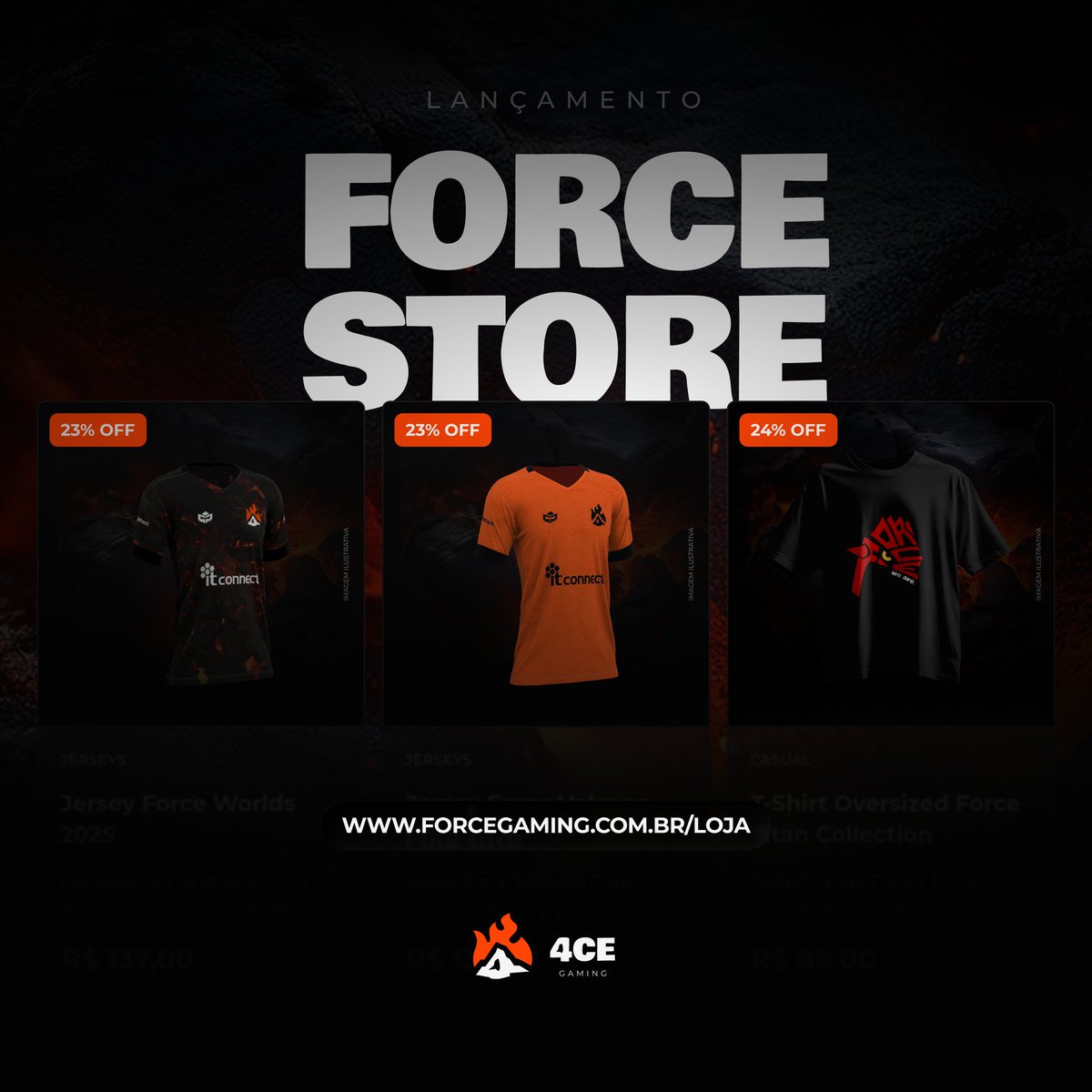 FORCE STORE ESTÁ ON! 🔥🌋

Temos o prazer de anunciar que a nossa loja está oficialmente online, desenvolvida com todo carinho para a comunidade, desde itens a tecnologia.

Aqui teremos peças exclusivas desenhadas pela equipe de designers da Force, itens de decoração e claro,