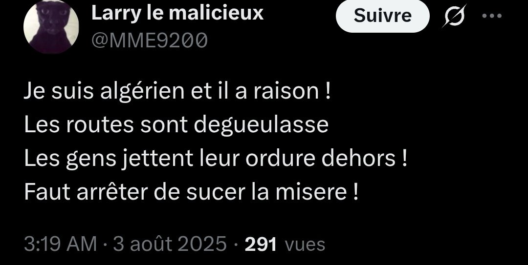 DePassage___'s tweet photo. @MME9200 @_BeFootball @Le360fr Je me renseigne sur votre histoire en ce moment. Est-ce parce que le nom de votre président @TebbouneAmadjid signifie ch@tte ? À cause de l'asservissement Turc pluriséculaire que vous avez accepté et fini par intérioriser ? J'ai remarqué que les Dz aiment beaucoup se travestir... https://t.co/gGtn14WTDy