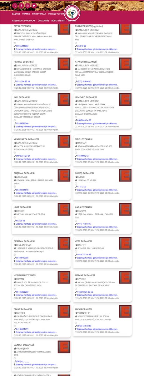 Şanliurfa nöbetçi eczanelerimiz yarin saat 08:30 kadar hizmet verecektir geçmiş olsun acil  dileriz...