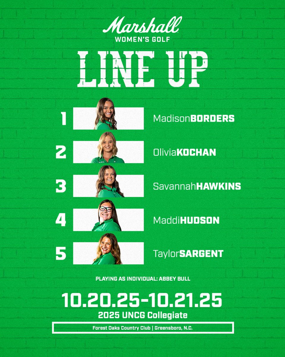 𝑯𝒊𝒕𝒕𝒊𝒏𝒈 𝑮𝒓𝒆𝒆𝒏𝒔 𝑰𝒏 𝑮𝒓𝒆𝒆𝒏𝒔𝒃𝒐𝒓𝒐!

Marshall Women’s Golf is in action this morning at the 2025 UNCG Collegiate.

⛳️ Forest Oaks Country Club
📍Greensboro, N.C.
🔗: bit.ly/WGLFUNCGPreview
📊: bit.ly/UNCGCollegiate…
