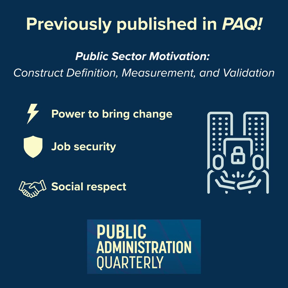 What drives people to join and stay in public service? 🇮🇳
New research in PAQ introduces the Public Sector Motivation (PSecM) scale — combining intrinsic (change-making) and extrinsic (security, respect) drivers.
Read: journals.sagepub.com/doi/10.1177/07…
#PublicAdministration #PAQJournal