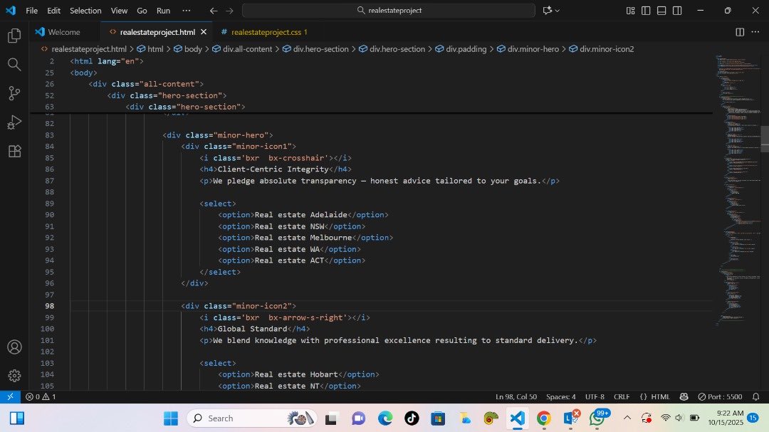MellyWeb3_'s tweet image. Built a real estate website from scratch using HTML & CSS, and yes, it’s fully responsive! 
It’s amazing how every new project teaches something new.
Check it out 👇
#FrontendDev #CodingJourney #webdevelopment