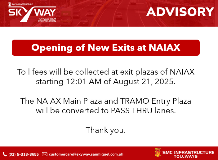 OfficialSLEX's tweet image. #AutosweepRFID #Skyway #SLEX #SMCTollways