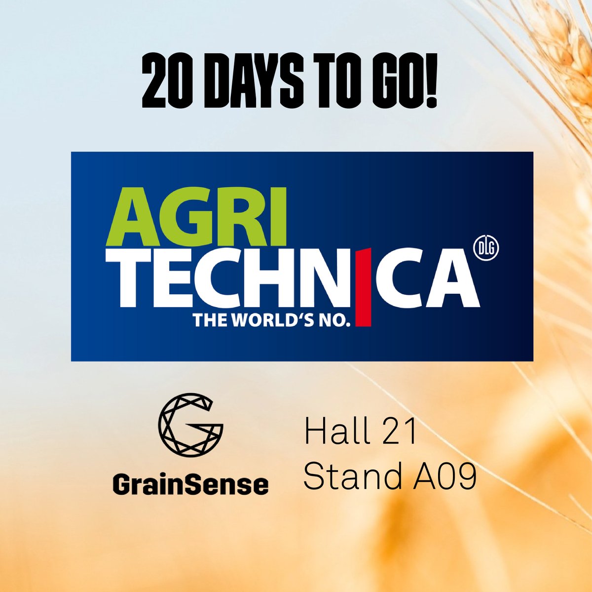 Countdown to Agritechnica 2025! 🌾🚜⏳

Only 20 days to go until GrainSense presents its full range of analyzers in Hanover.

Discover how our solutions help measure protein, moisture, and oil content quickly and accurately!

Join us for a chat and demo session! 💬